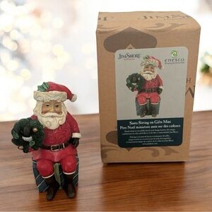 Jim Shore Enesco Santa Sitting on Gifts 3.75” Mini Figurine #6011487 New in Box